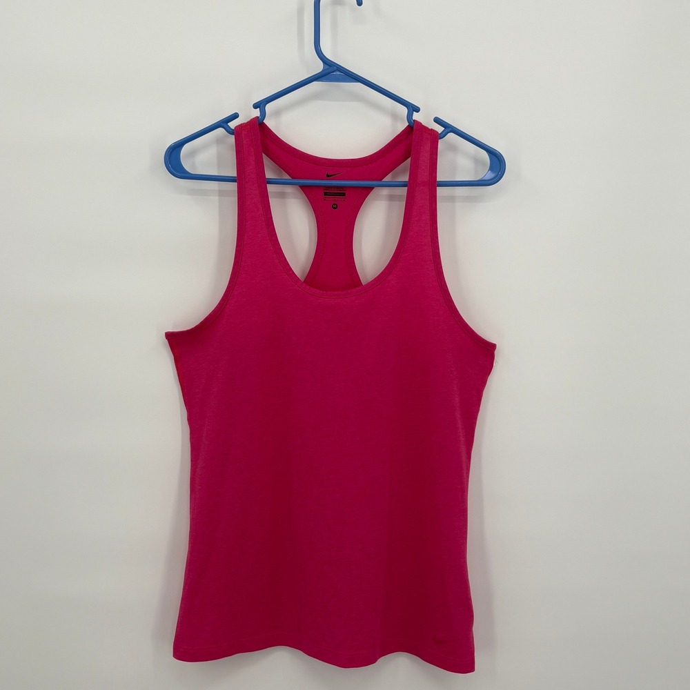 Nike Dri-FIT Racerback Tank Top Womens Medium Pink Scoop Neck Athletic